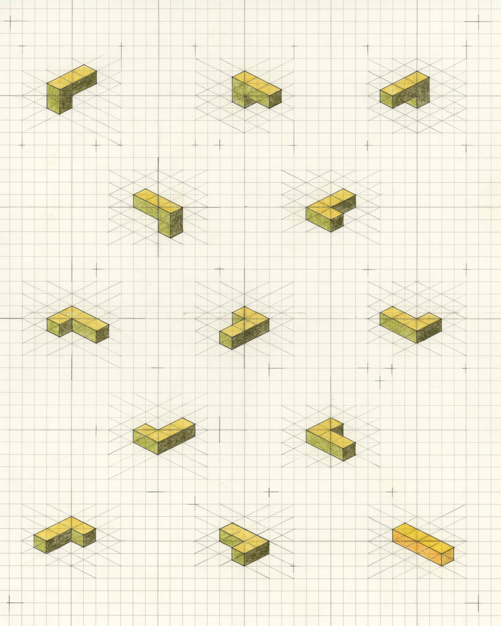 Four connected cubes (all configurations), panel 002