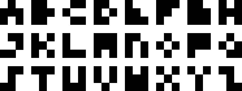 3×3 Pixel font (uppercase)