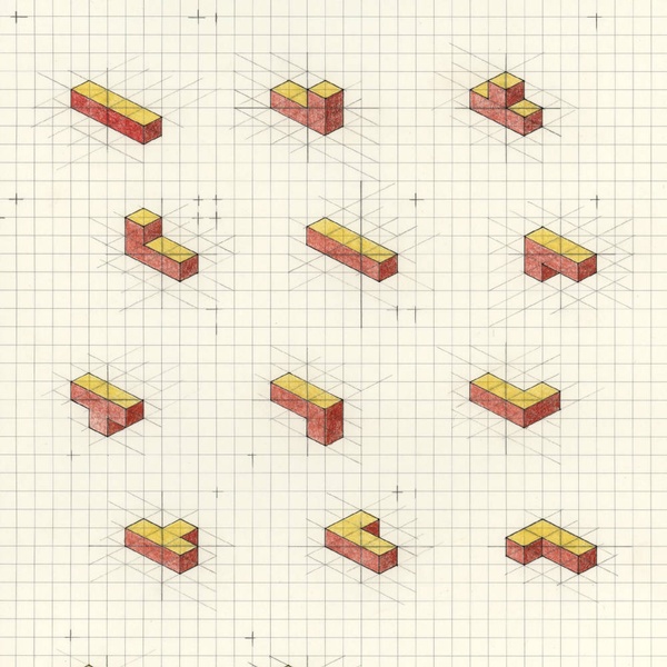 Four connected cubes, all configurations